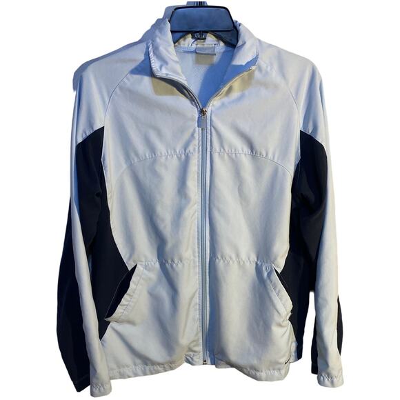 Womens Medium Nike Lightweight Windbreaker Jacket Blue Like New - Picture 1 of 8
